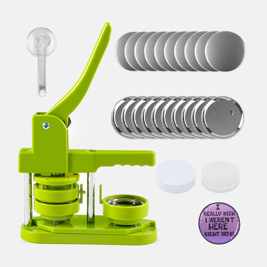 Button Maker Machine 58mm with Free 110pcs Button Supplies - No Need to Install Pin Maker