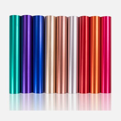 Matte Matallic Adhesive Vinyl Bundle - 12" x 12" 9 Pack (9 Assorted Colors)