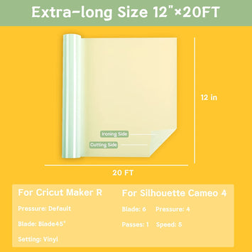 Clear Sublimation HTV for Light Fabric - 12" X 20FT