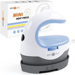 HTVRONT Mini2 Portable Iron Heat Press Machine - for T Shirts, Hats