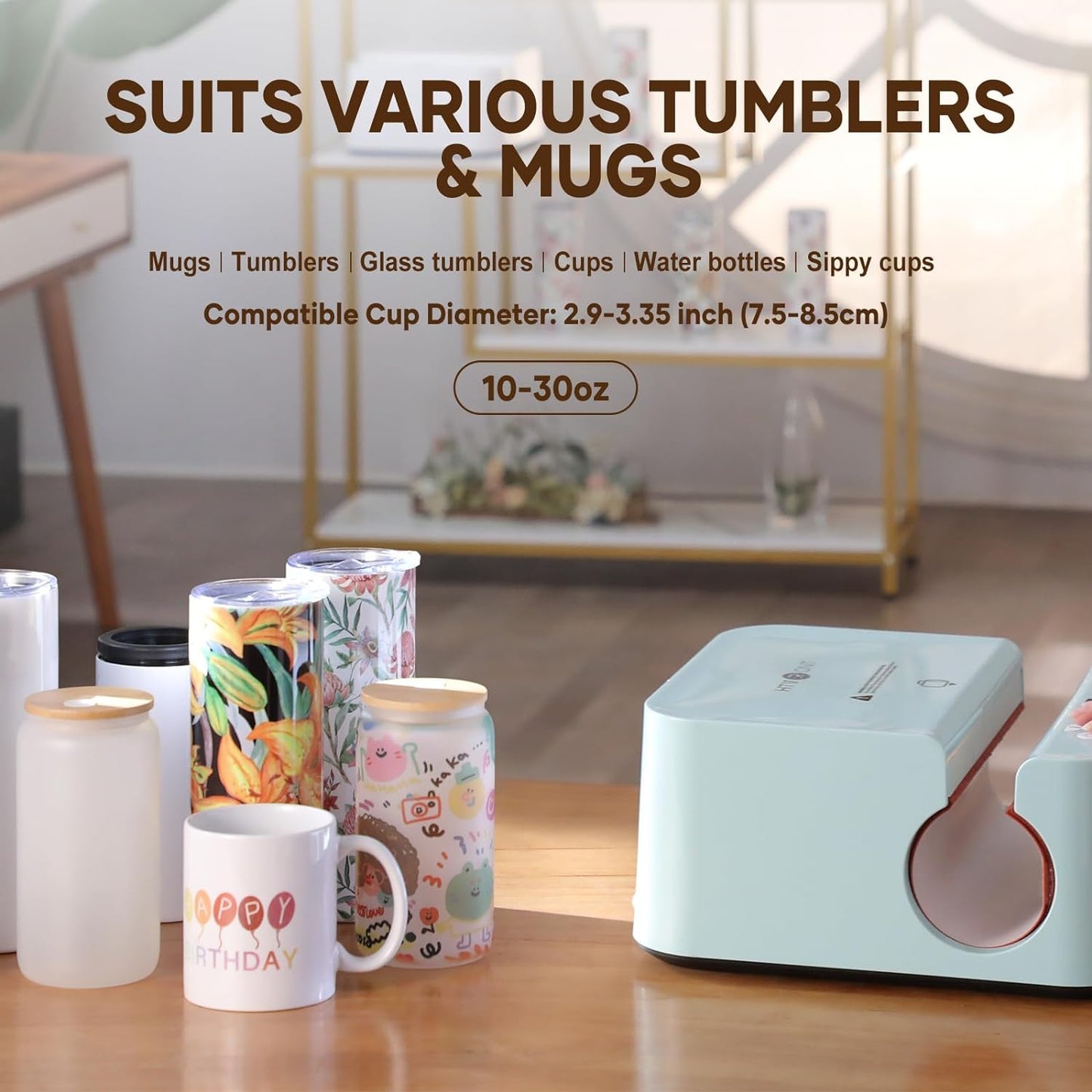 HTVRONT Auto Tumbler Heat Press Machine With Free LuckyBox- Sublimation Tumbler Heat Press,for Tumbler,Mug,Glass,Cup&Bottle 10-30oz