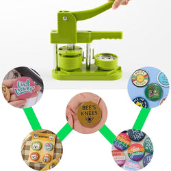 Button Maker Machine 58mm with Free 110pcs Button Supplies - No Need to Install Pin Maker
