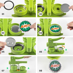 Button Maker Machine 58mm with Free 110pcs Button Supplies - No Need to Install Pin Maker