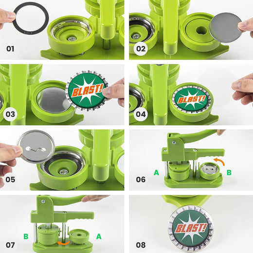 Button Maker Machine 58mm with Free 110pcs Button Supplies - No Need to Install Pin Maker