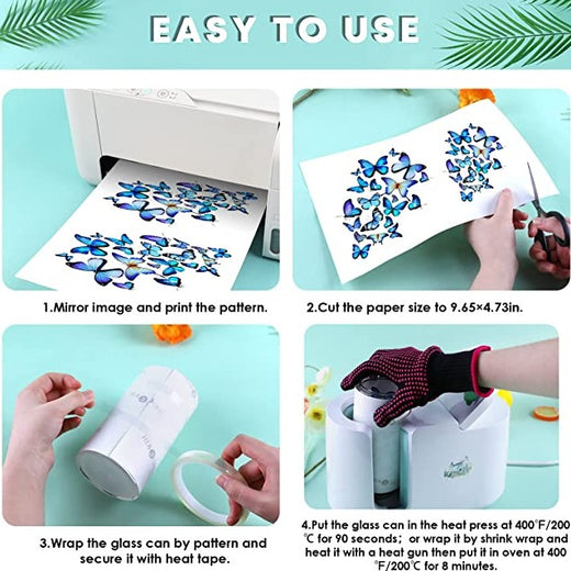 4 Pack Glass Sublimation Pack + Basic Sublimation &  Permanent Vinyl Bundle