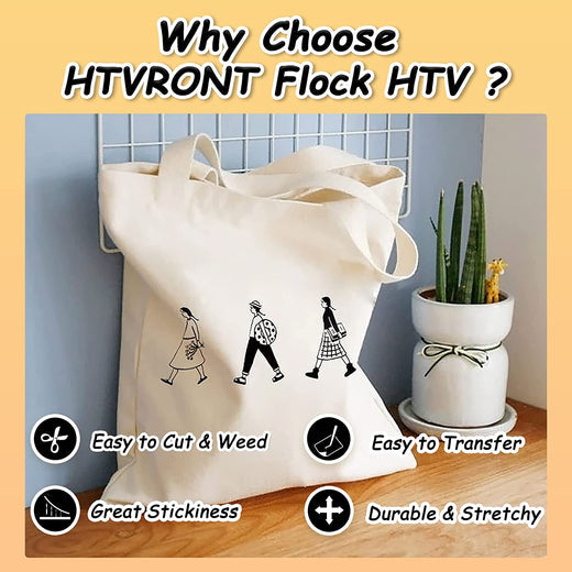 Flock HTV Heat Transfer Vinyl-12" x 6FT(2 colors)