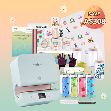 Auto Tumbler Heat Press Machine  +Super Valued Bundle(30pcs Sublimation Paper+6pack Sublimation Mugs Blank-11oz+4Pack Glass 16oz+4Pack Tumbler Blank- 20oz+Sticker Paper*20+Mirror Metallic Adhesive Roll+Gloves≥A$278)
