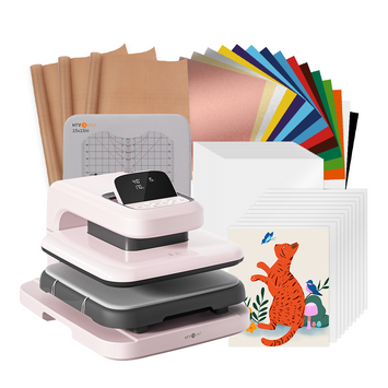 HTVRONT Auto Heat Press 2 - Smart 230V - Starter Kit - Pastel Pink