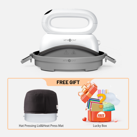 【Special Deals】HTVRONT Hat Heat Press Machine With Lucky box For Free,for trucker hat&cap