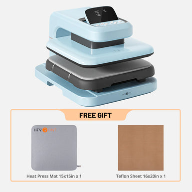 HTVRONT Auto Heat Press 2 - Smart 230V - Standard Kit - Bubble Blue