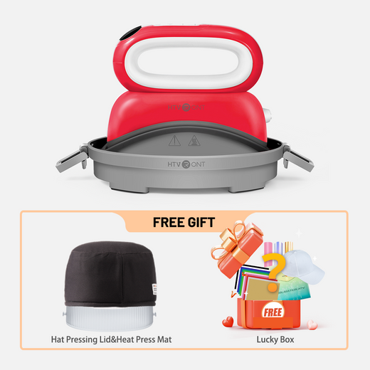 【Special Deals】HTVRONT Hat Heat Press Machine With Lucky box For Free,for trucker hat&cap