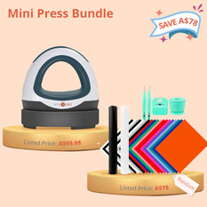 Mini Heat Press Machine + Lucky Bag (Random HTV Vinyls & Tools ≥A$60)