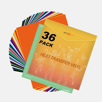 Heat Transfer Vinyl Bundle - 12"x10" 36 Packs(27 Assorted Colors)