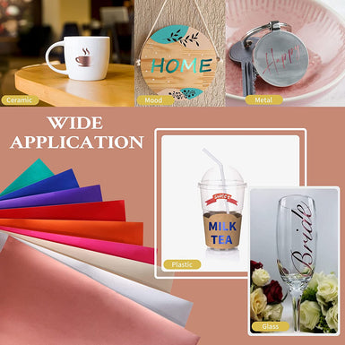 Matte Matallic Adhesive Vinyl Bundle - 12" x 12" 9 Pack (9 Assorted Colors)