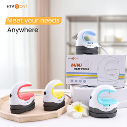 HTVRONT Mini2 Portable Iron Heat Press Machine - for T Shirts, Hats