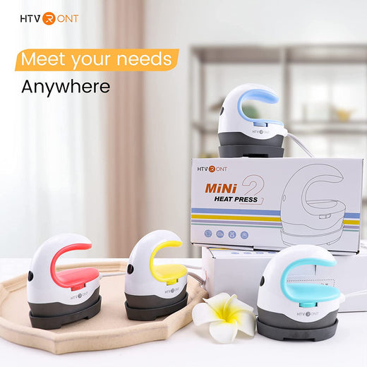 HTVRONT Mini2 Portable Iron Heat Press Machine - for T Shirts, Hats