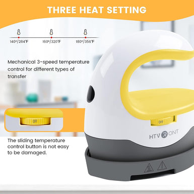 HTVRONT Mini2 Portable Iron Heat Press Machine - for T Shirts, Hats