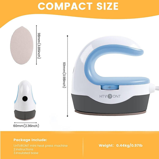HTVRONT Mini2 Portable Iron Heat Press Machine - for T Shirts, Hats