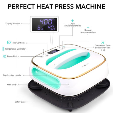 HTVRONT 10" x 10" (25 x 25 cm) Heat Press Machine (230V)