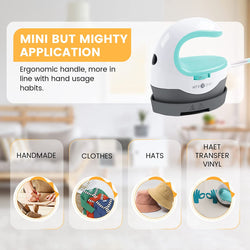 HTVRONT Mini2 Portable Iron Heat Press Machine - for T Shirts, Hats