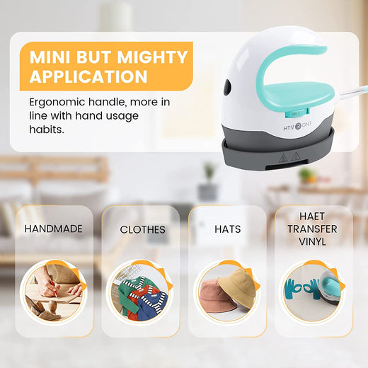 HTVRONT Mini2 Portable Iron Heat Press Machine - for T Shirts, Hats