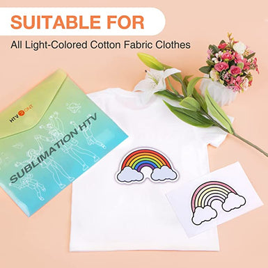 Clear Sublimation HTV for Light Fabric - 12" x 10" 5 Pack