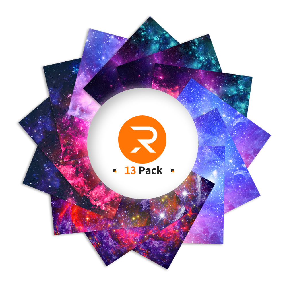 Galaxy HTV Vinyl Bundle / Printed Heat transfer Vinyl 13 sheets
