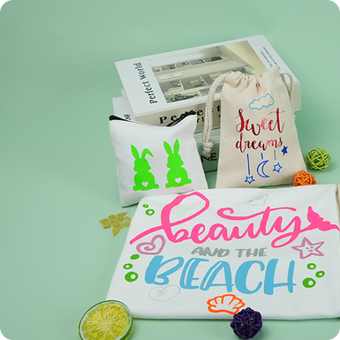 Heat Transfer Vinyl Bundle - 12"x10 Inch 5 Pack(5 Assorted Fluorescent Colors )