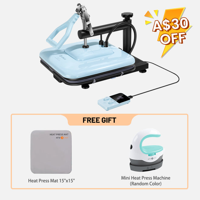 [⚡Flash Deal] Manual Heat Press Machine 15" x 15" 230V - (2 Colors) & Free Mini Heat Press