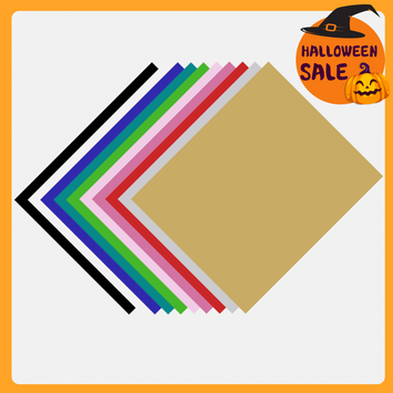 Heat Transfer Vinyl Bundle - 12" x 10” 10 Pack （10 Assorted Colors ）