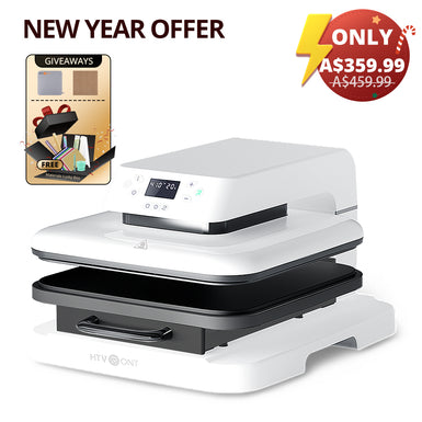 【New Year Deals】HTVRONT Auto Heat Press Machine 15" x 15"  230V - (2 Colors) & Materials Box For Free