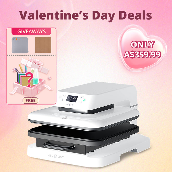 【Valentine's Day Deals】HTVRONT Auto Heat Press Machine 15" x 15"  230V - (2 Colors) & Materials Box For Free