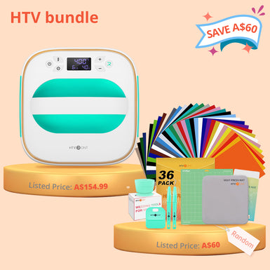 [HTV bundle]T shirt Heat Press Machine 10" x 10" 230V+Great Value Box(HTV*36+Cutting mat+Heat Press Mat+Weeding Tools*4≥A$60)