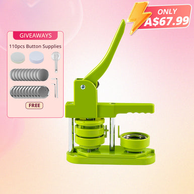 Button Maker Machine 58mm with Free 110pcs Button Supplies - No Need to Install Pin Maker