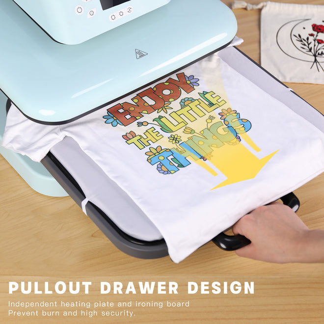 HTVRONT Auto Heat Press 15" x 15"  230V - (2 Colors)  - Standard Kit - White