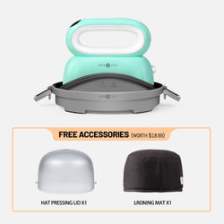 [Halloween Flash Sale]Hat Heat Press Machine+HTV&Sublimation Bundle (Puff HTV*8+Baseball Cap Blank*1+Sublimation Paper*30+Sublimation HTV*5+PTFE Teflon Sheet*1+1Pair Gloves≥A＄95)