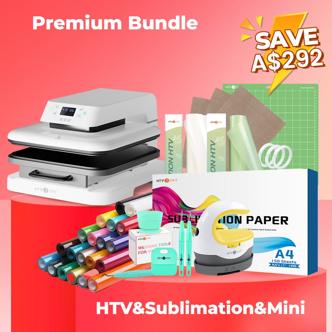 HTVRONT Auto Heat Press 15" x 15"  230V - (2 Colors) & Giveaways