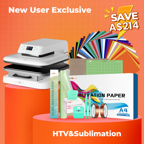 [New User Exclusive] Auto Heat Press Machine 15"x15" + Exclusive Bundle Worth A$144 (36 sheets HTV & 150 sheets Sublimation Paper A4 & Sublimation HTV 12"x5ft & Tools Bundle)