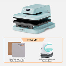 [Buy 1 Get 2]HTVRONT Auto Heat Press Machine 15" x 15" 230V & Free Mini Heat Press Machine
