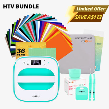 [HTV bundle]T shirt Heat Press Machine 10" x 10" 230V+Great Value Box(HTV*36+Cutting mat+Heat Press Mat+Weeding Tools*4≥A$60)