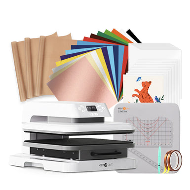 HTVRONT Auto Heat Press Machine for T Shirts 15x15 - T-shirt Essential Kit - White
