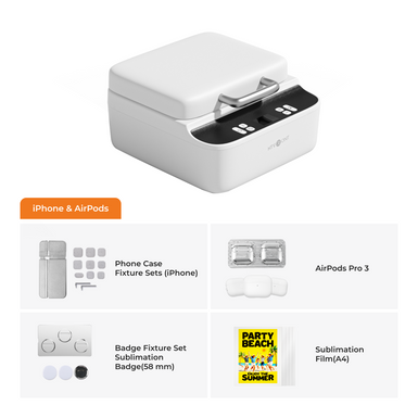 HTVRONT H17 Phone Case & Airpods Pro 3 Heat Press - Daisy White