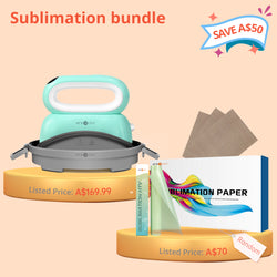 [Sublimation bundle]HTVRONT Hat Heat Press Machine + Great Value Box (≥150pcs Sublimation Paper +Sublimation HTV+Random Tools ≥A$70)