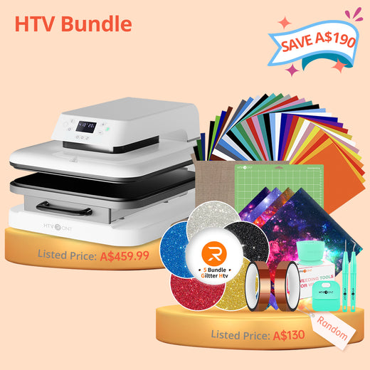 [HTV Bundle] Auto Heat Press Machine & Great Value Box Worth A$130