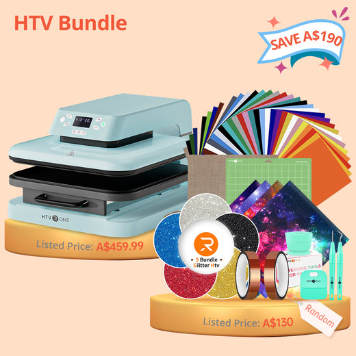 [HTV Bundle] Auto Heat Press Machine & Great Value Box Worth A$130