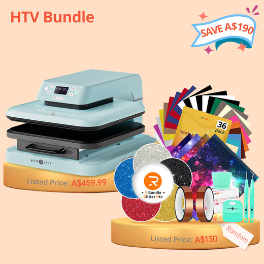 [HTV Bundle] Auto Heat Press Machine & Great Value Box Worth A$130