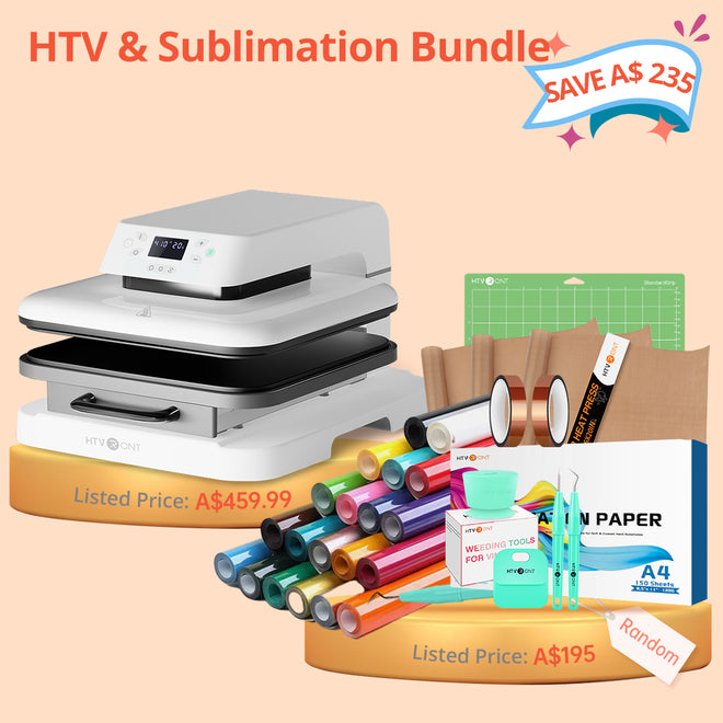 HTVRONT Auto Heat Press Machine 15" x 15"  230V - (2 Colors) & Materials Box For Free