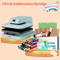 [HTV & Sublimation Bundle] Auto Heat Press Machine + Great Value Box Worth A$195