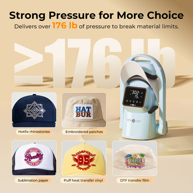 【Pre-Order Shipping By Late September】New! HTVRONT A300 Auto Hat Heat Press