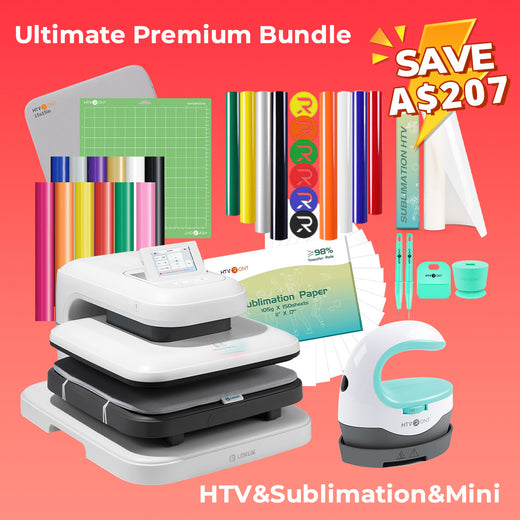 [Ultimate Premium Bundle]LOKLiK Auto Heat Press 2 +Premium Bundle(Multicolor HTV Roll*12+150 sheets Sublimation Paper A4+Sublimation HTV Roll+PUFF HTV*8+Mini2 Heat Press Machine+Heat Press Mat+Cutting Mat+Weeding Tools≥297 A＄)